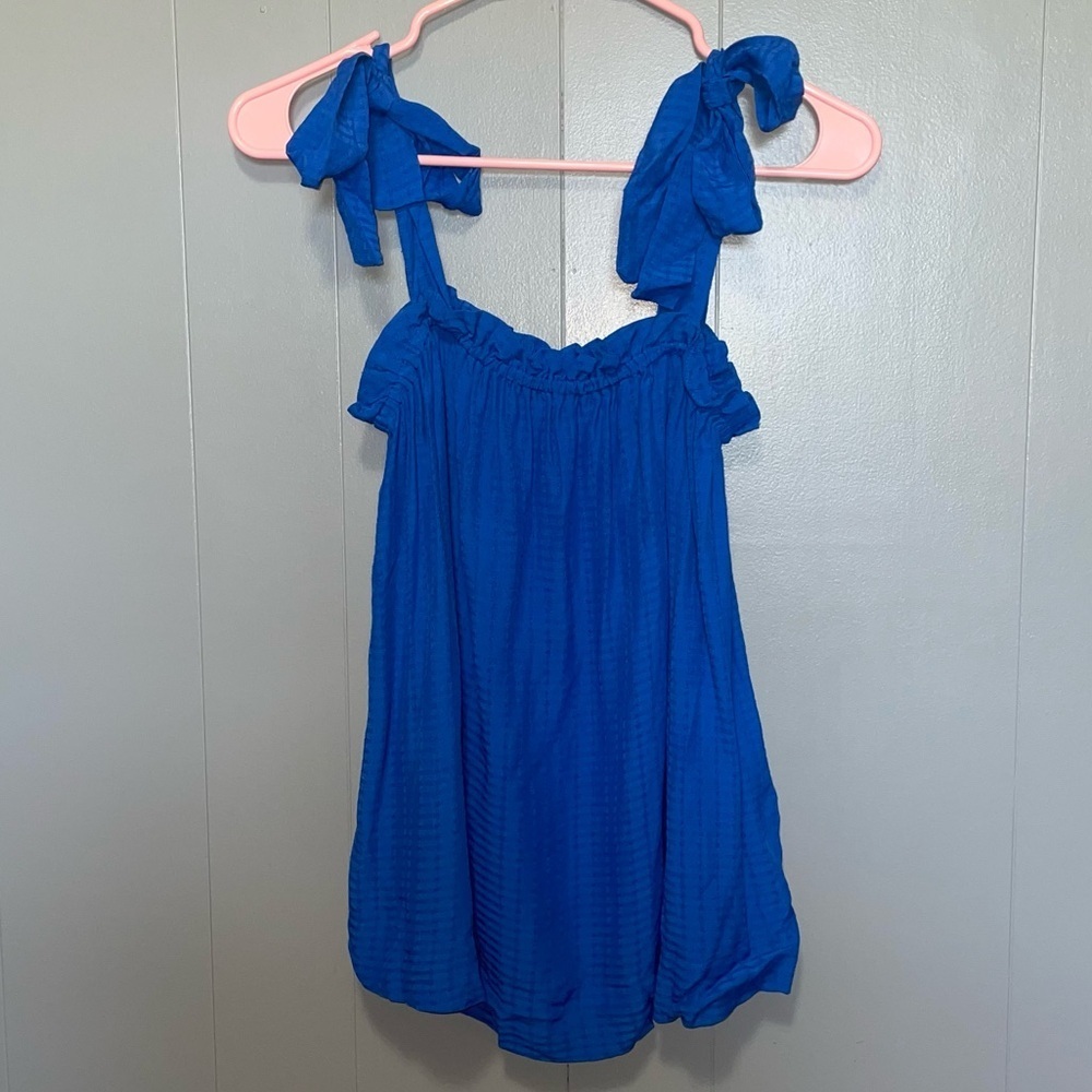 H&M Royal Blue Shoulder Tie Tank Top Small